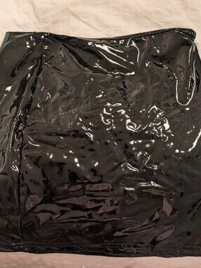 SHEIN Black Patent Mini Skirt